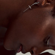Load image into Gallery viewer, Cross Dangle Earrings Sterling Silver - Karina Constantine jewellery