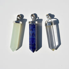 Load image into Gallery viewer, Lapis Crystal Point Pendant Sterling Silver