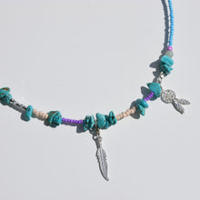 Load image into Gallery viewer, Dreamcatcher Turquoise Beaded Necklace Sterling Silver