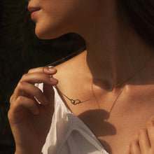 Load image into Gallery viewer, Double Heart Necklace 14-Karat Rose Gold - Karina Constantine Jewellery