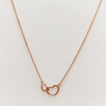 Load image into Gallery viewer, Double Heart Necklace 14-Karat Rose Gold - Karina Constantine