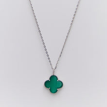 Load image into Gallery viewer, Four Leaf Clover Green Agate Pendant Necklace Sterling Silver - Karina Constantine