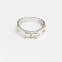 Load image into Gallery viewer, "H" Link Ring Band Sterling Silver