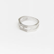 Load image into Gallery viewer, "H" Link Ring Band Sterling Silver - Karina Constantine