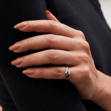 Load image into Gallery viewer, "H" Link Ring Band Sterling Silver - Karina Constantine