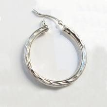 Load image into Gallery viewer, Chunky Midi Hoop Earrings Sterling Silver - Karina Constantine jewellery