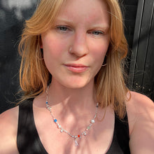 Load image into Gallery viewer, Initial Charm Freshwater Pearl Beaded Necklace Silver Plated