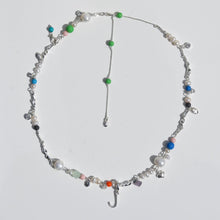 Load image into Gallery viewer, Initial Charm Freshwater Pearl Beaded Necklace Silver Plated