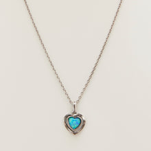 Load image into Gallery viewer, Opal Heart Pendant Necklace Sterling Silver - Karina Constantine