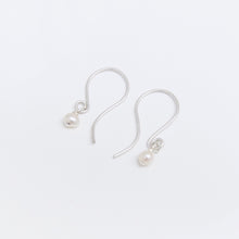 Load image into Gallery viewer, Seed Pearl Hook Earrings Sterling Silver