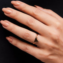 Load image into Gallery viewer, Triangle Geometric Ring 14-Karat Rose Gold - Karina Constantine