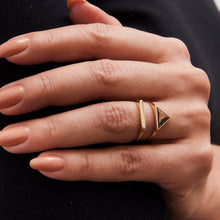 Load image into Gallery viewer, Triangle Geometric Ring 14-Karat Rose Gold - Karina Constantine