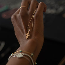 Load image into Gallery viewer, Mini Cross Pendant 14-Karat Rose Gold - Karina Constantine jewellery