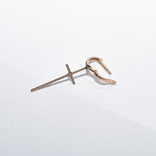 Load image into Gallery viewer, Cross Dangle Earrings 14-Karat Rose Gold - Karina Constantine jewellery