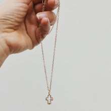 Load image into Gallery viewer, Gem Cross Pendant 14-Karat Rose Gold - Karina Constantine jewellery