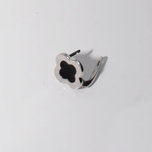 Load image into Gallery viewer, Four Leaf Clover Black Enamel Earrings Sterling Silver - Karina Constantine