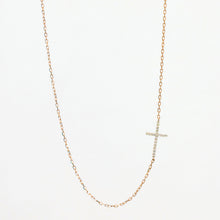 Load image into Gallery viewer, Diamond Cross Necklace 14-Karat Rose Gold - Karina Constantine jewellery