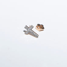 Load image into Gallery viewer, Diamond Cross Stud Earrings 14-Karat Rose Gold - Karina Constantine jewellery