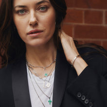 Load image into Gallery viewer, Emerald Cross Pendant Necklace Sterling Silver - Karina Constantine jewellery
