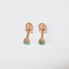Load image into Gallery viewer, Emerald Stud Earrings 14-Karat Rose Gold - Karina Constantine jewellery