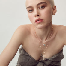 Load image into Gallery viewer, Enamel Cross Pendant 14-Karat Rose Gold - Karina Constantine Jewellery