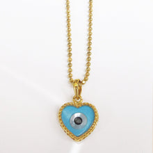 Load image into Gallery viewer, Evil Eye Heart Pendant Necklace 18-Karat Yellow Gold - Karina Constantine Jewellery