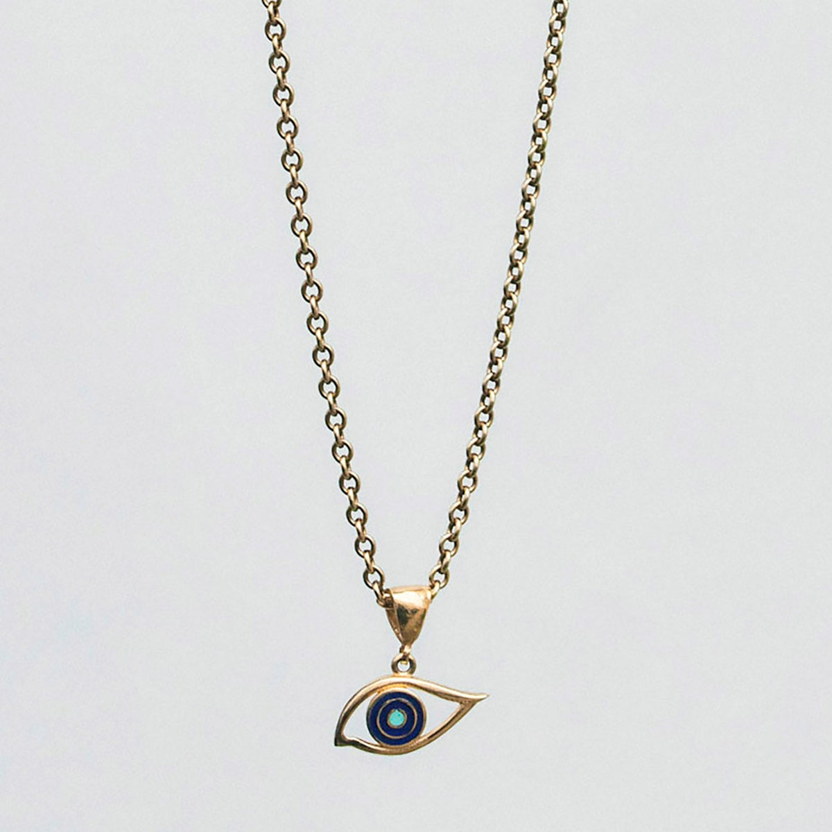 Evil Eye Pendant Charm 18-Karat Yellow Gold