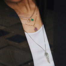 Load image into Gallery viewer, Floating Diamond Lucky Clover Charm Pendant 14-Karat Rose Gold - Karina Constantine jewellery