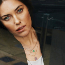 Load image into Gallery viewer, Floating Diamond Lucky Clover Charm Pendant 14-Karat Rose Gold - Karina Constantine jewellery