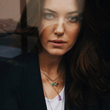 Load image into Gallery viewer, Four Leaf Clover Malachite Pendant Necklace Sterling Silver - Karina Constantine jewellery