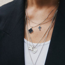 Load image into Gallery viewer, Four Leaf Clover Black Onyx Pendant Necklace Sterling Silver Karina Constantine jewellery