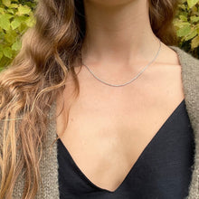 Load image into Gallery viewer, Silver Glitter Margarita Twisted Rock Chain Necklace Sterling Silver - Karina Constantine jewellery