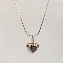 Load image into Gallery viewer, Garnet Heart Pendant Charm 14-Karat Rose Gold - Karina Constantine Jewellery