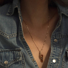 Load image into Gallery viewer, Amber Feather Pendant 14-Karat Rose Gold - Karina Constantine Jewellery