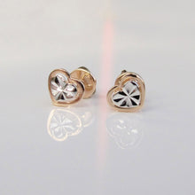 Load image into Gallery viewer, Gold Heart Stud Earrings 14-Karat Rose, White Gold - Karina Constantine Jewellery