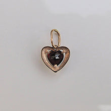 Load image into Gallery viewer, Garnet Heart Pendant Charm 14-Karat Rose Gold