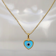 Load image into Gallery viewer, Evil Eye Heart Pendant Necklace 18-Karat Yellow Gold - Karina Constantine Jewellery
