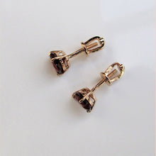 Load image into Gallery viewer, Garnet Heart Stud Earrings 14-Karat Rose Gold - Karina Constantine Jewellery
