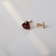 Load image into Gallery viewer, Garnet Heart Stud Earrings 14-Karat Rose Gold - Karina Constantine Jewellery