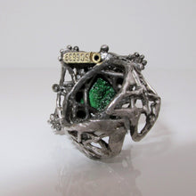 Load image into Gallery viewer, Uvarovite Garnet Statement Ring Sterling Silver - Karina Constantine Jewellery