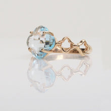 Load image into Gallery viewer, Four Leaf Clover Blue Topaz Ring 14-Karat Rose Gold - Karina Constantine Jewellery