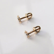 Load image into Gallery viewer, Gold Heart Stud Earrings 14-Karat Rose, White Gold - Karina Constantine Jewellery