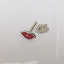 Load image into Gallery viewer, Red Lips Enamel Stud Earrings Sterling Silver - Karina Constantine Jewellery