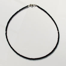 Load image into Gallery viewer, Black Spinel Beaded Gemstone Choker Sterling Silver - Karina Constantine Jewellery