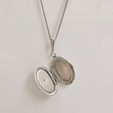 Load image into Gallery viewer, Art Deco Oval Heart Locket Necklace Sterling Silver - Karina Constantine jewellery
