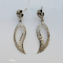 Load image into Gallery viewer, Filigree Leaf Earrings Sterling Silver Circa 1990s - Karina Constantine jewellery