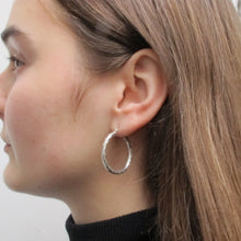 Load image into Gallery viewer, Chunky Midi Hoop Earrings Sterling Silver - Karina Constantine jewellery