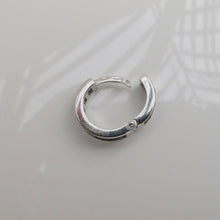 Load image into Gallery viewer, Black Gemstone Huggie Hoop Earrings Sterling Silver - Karina Constantine jewellery