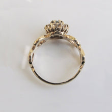 Load image into Gallery viewer, Green Tourmaline & White Topaz Ring 9-Karat Yellow Gold Circa 1970s - Karina Constantine jewellery