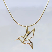 Load image into Gallery viewer, Hummingbird Pendant Necklace 14-Karat Yellow Gold - Karina Constantine Jewellery